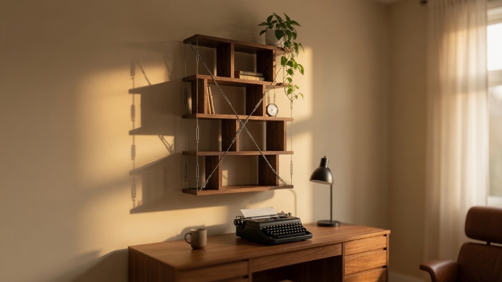 Real Wooden Geometric Shelf