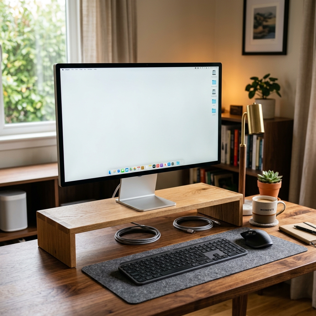 Real Wooden Monitor Stand